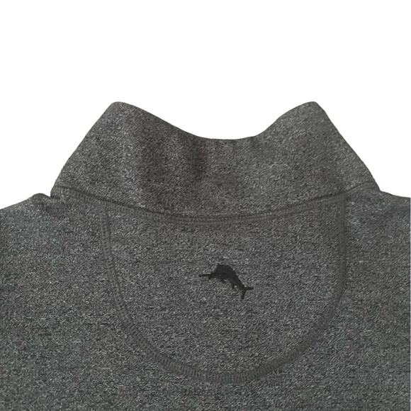 Tommy Bahama Men’s Reversible Quarter Zip Pullover Sweater Black Gray Large - Picture 3 of 12